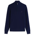 Tommy Hilfiger Textured Half-Zip Mock Neck Sweater Navy