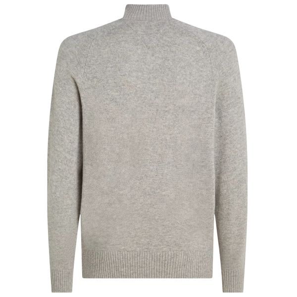 Tommy Hilfiger Wool Zip Mock Sweater Grijs