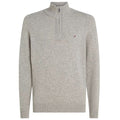 Tommy Hilfiger Wool Zip Mock Sweater Grijs