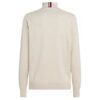 Tommy Hilfiger Zip Mock Sweater Off White