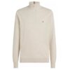 Tommy Hilfiger Zip Mock Sweater Off White