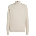 Tommy Hilfiger Zip Mock Sweater Off White