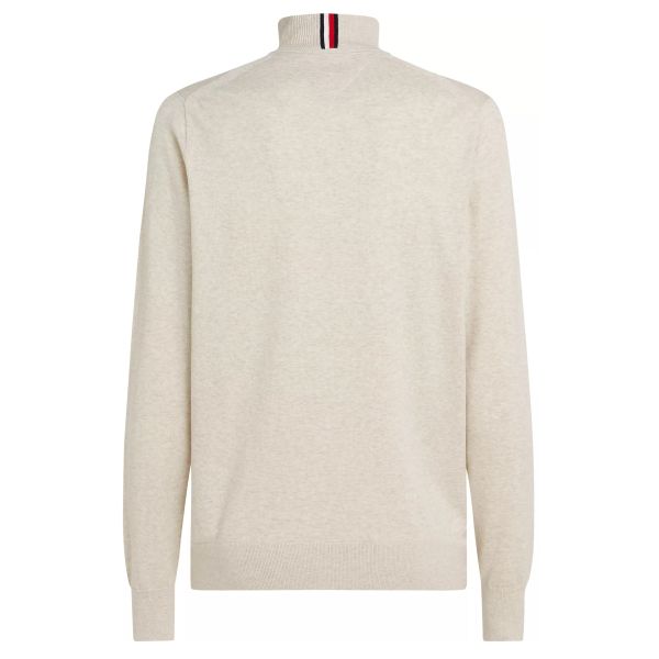 Tommy Hilfiger Zip Mock Sweater Off White