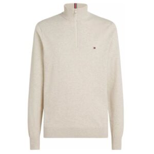 Tommy Hilfiger Zip Mock Sweater Off White