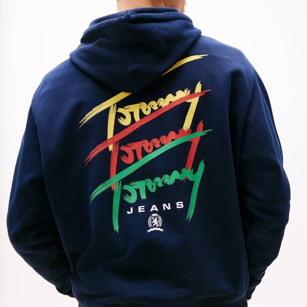 Tommy Jeans 3 Color Sign Hoodie Navy
