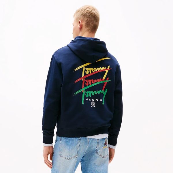 Tommy Jeans 3 Color Sign Hoodie Navy