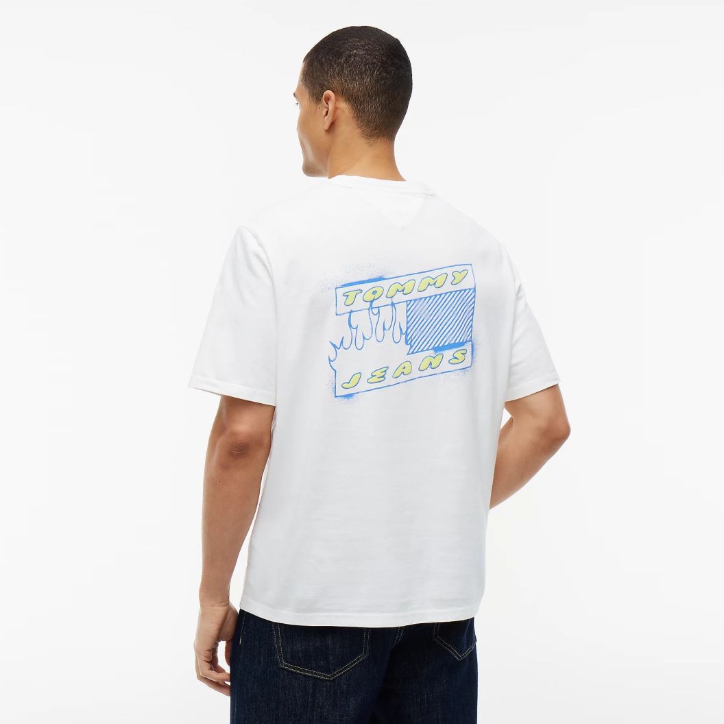 Tommy Jeans 90s Bubble Flag T-shirt Wit