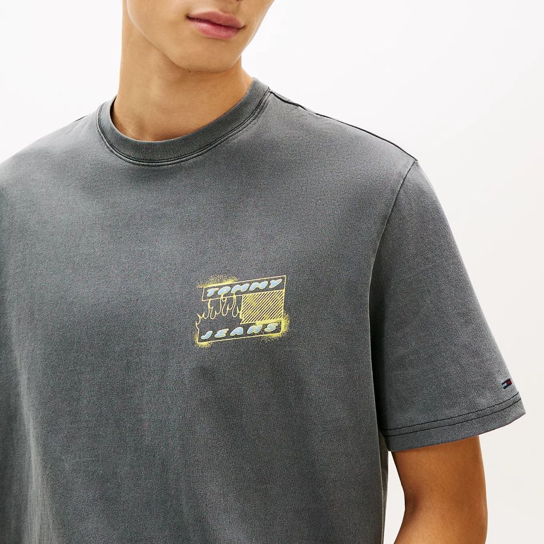 Tommy Jeans 90s Bubble Flag T-shirt Zwart