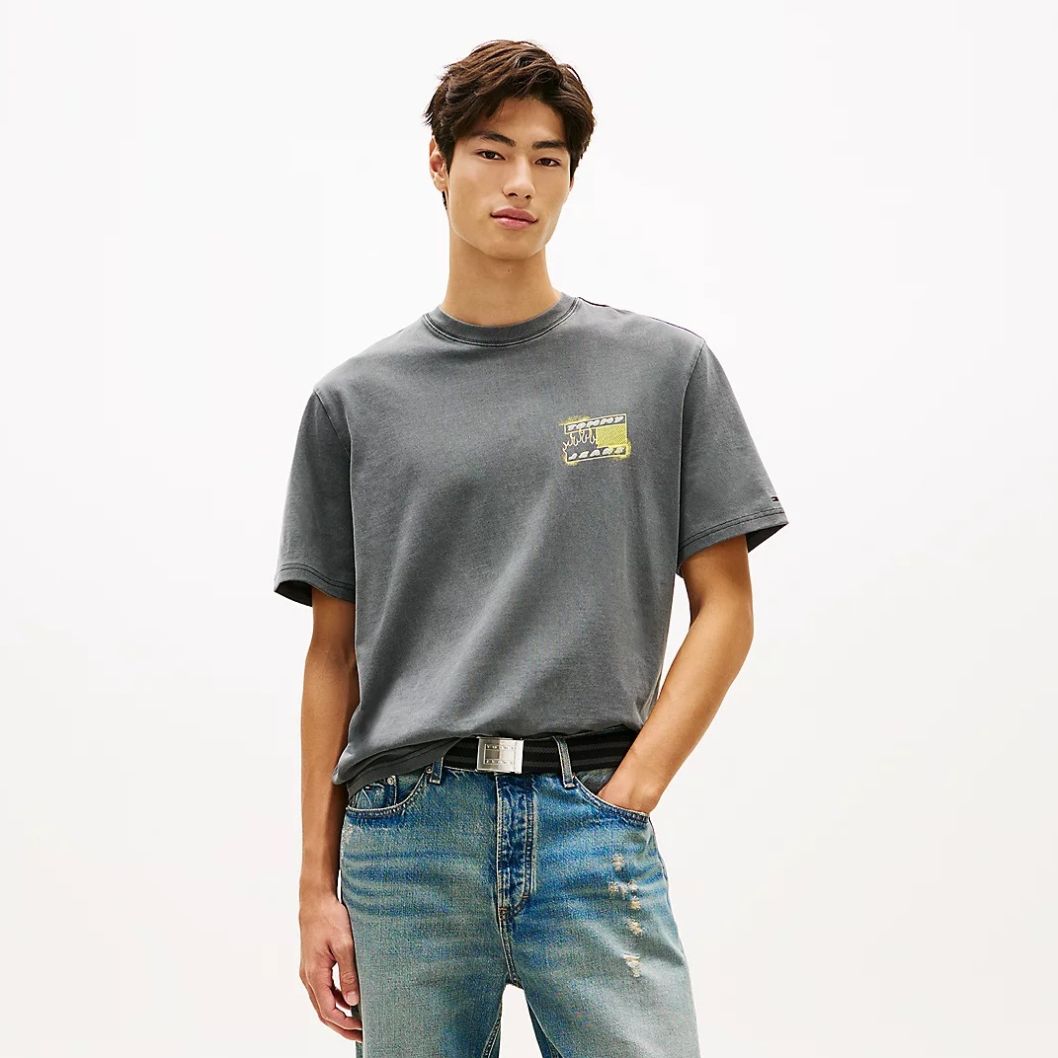 Tommy Jeans 90s Bubble Flag T-shirt Zwart