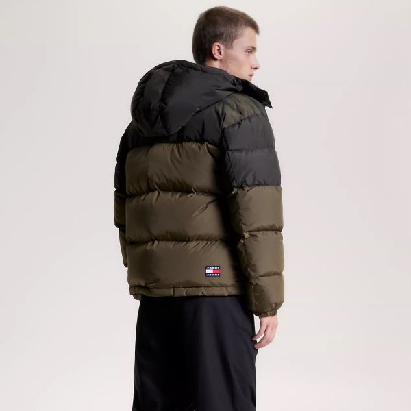 Tommy Jeans Alaska Colorblocked Puffer Donker Groen/Zwart