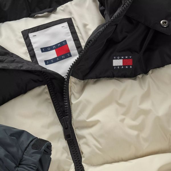 Tommy Jeans Alaska Colorblocked Puffer Off White/Zwart