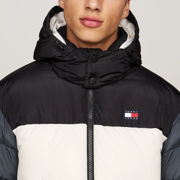 Tommy Jeans Alaska Colorblocked Puffer Off White/Zwart