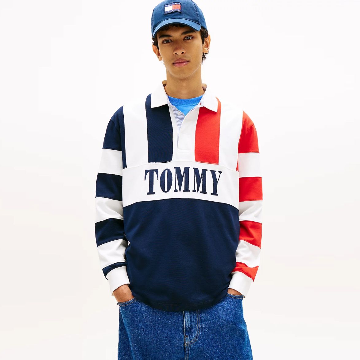 Tommy Jeans Archive Rugby Longsleeve Polo Navy