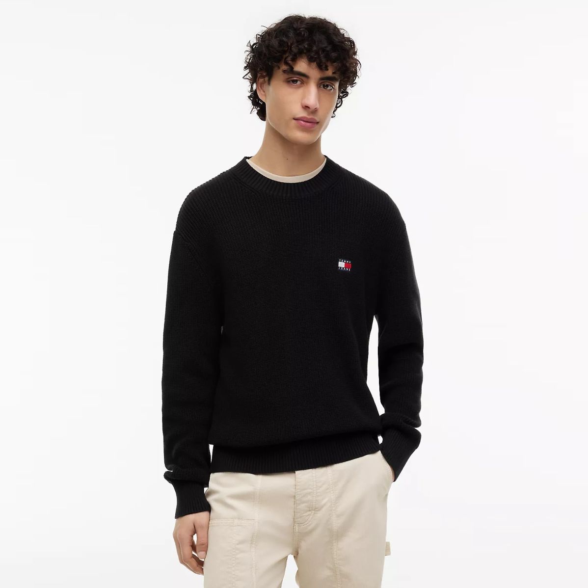 Tommy Jeans Badge Knit Sweater Zwart