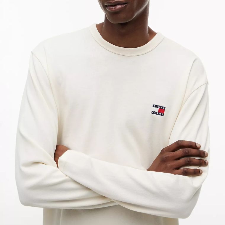 Tommy Jeans Badge Longsleeve T-shirt Off White