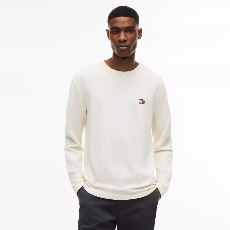Tommy Jeans Badge Longsleeve T-shirt Off White