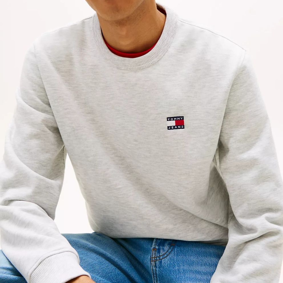 Tommy Jeans Badge Sweater Grijs