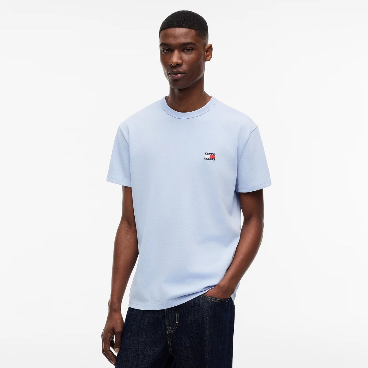 Tommy Jeans Badge T-shirt Licht Blauw