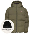 tommy jeans essential down puffer donker groen