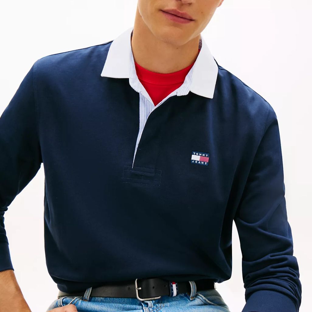 Tommy Jeans Essential Rugby Longsleeve Polo Navy