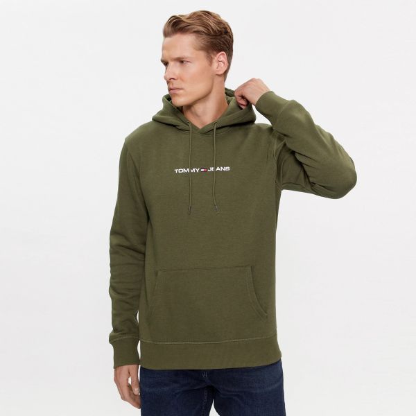 Tommy Jeans Linear Hoodie Donker Groen