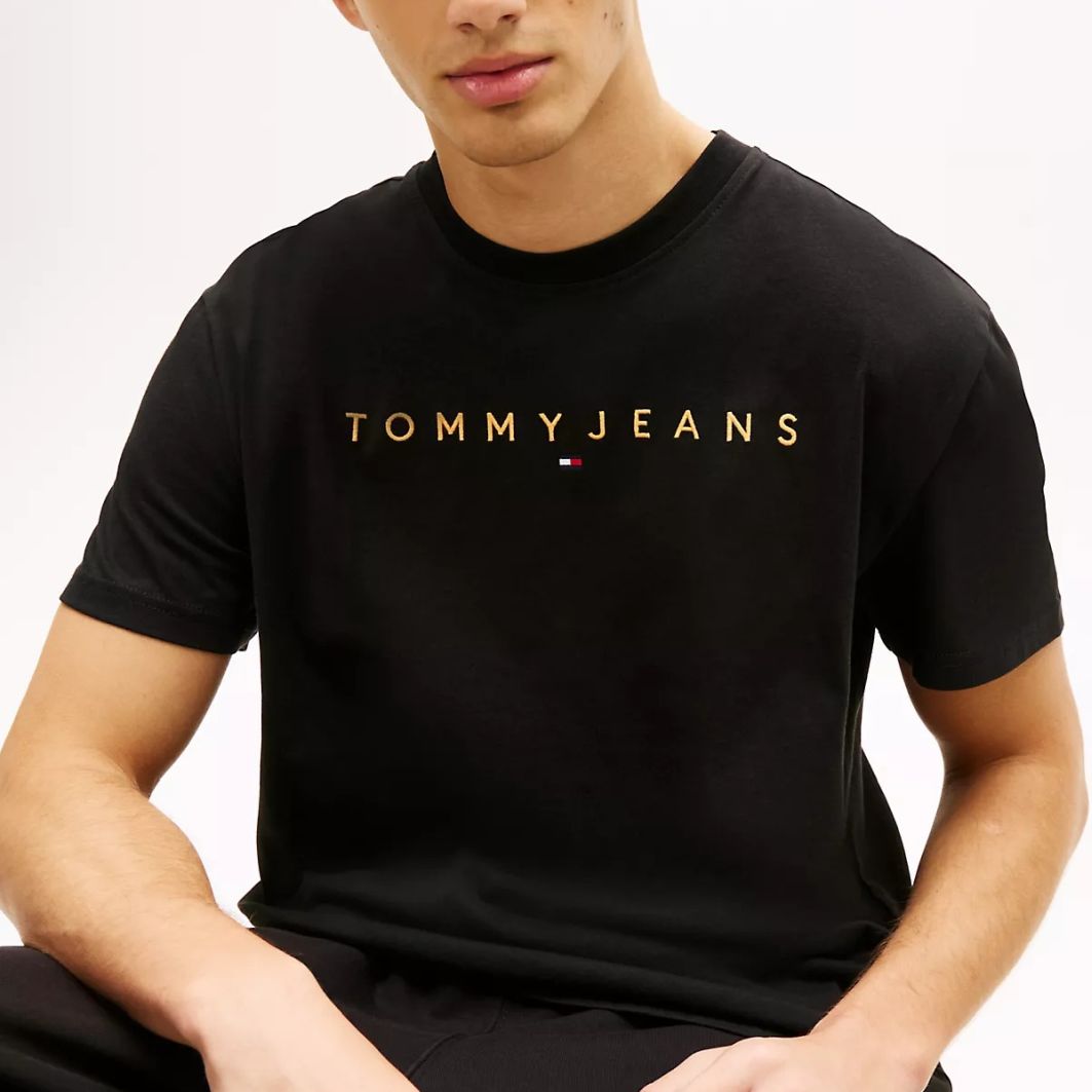 Tommy Jeans Linear Logo T-shirt Zwart
