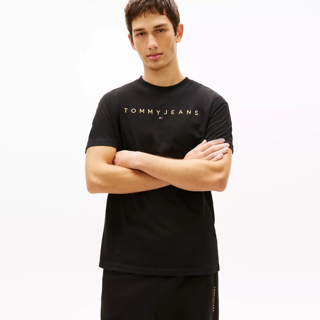 Tommy Jeans Linear Logo T-shirt Zwart