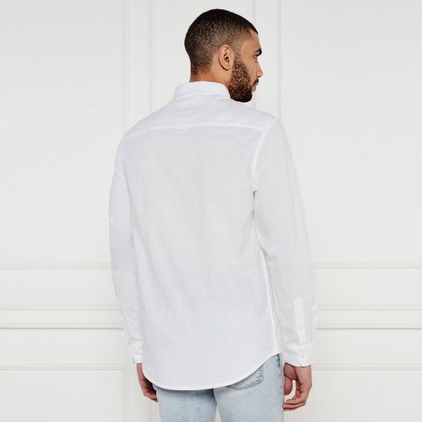 Tommy Jeans Linen Blend Overhemd Wit