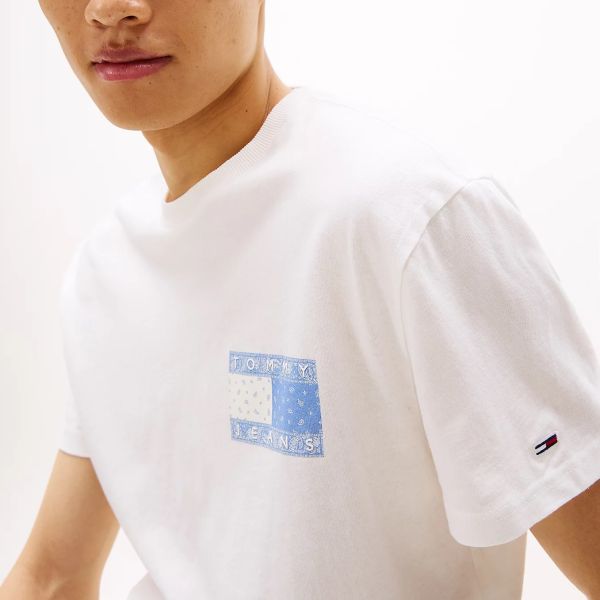 Tommy Jeans Paisley Flag T-shirt Wit