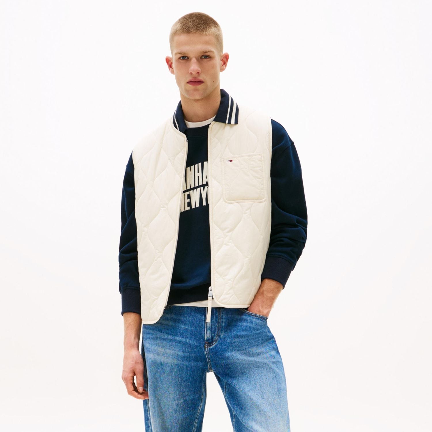Tommy Jeans Quilted Vest Beige