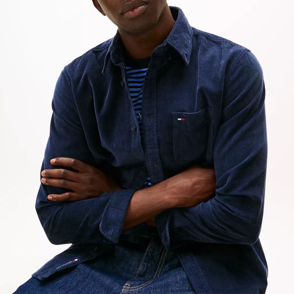 Tommy Jeans Regular Baby Cord Overshirt Navy