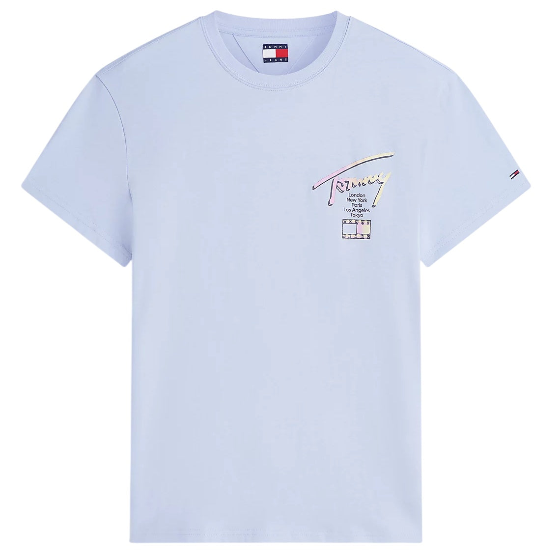 Tommy Jeans Regular City Sign T-shirt Licht Blauw