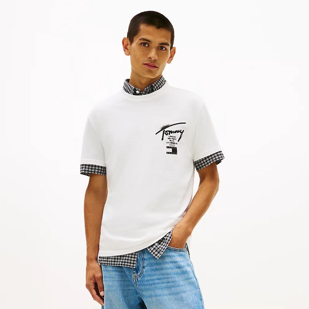 Tommy Jeans Regular City Sign T-shirt Wit