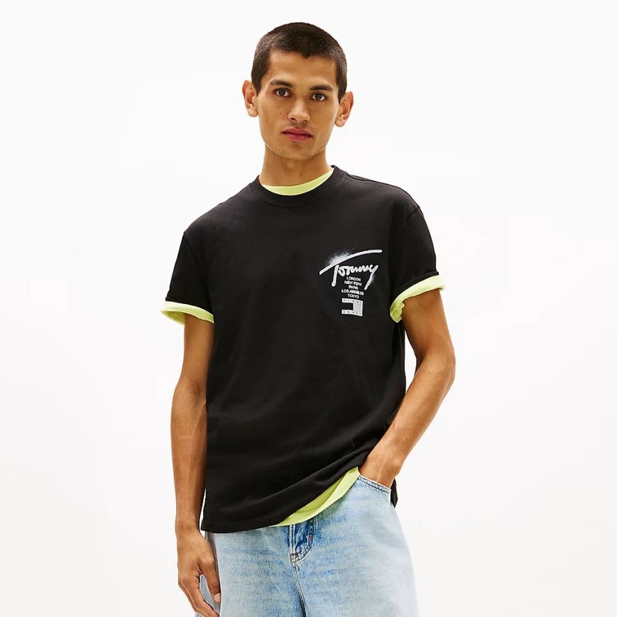 Tommy Jeans Regular City Sign T-shirt Zwart