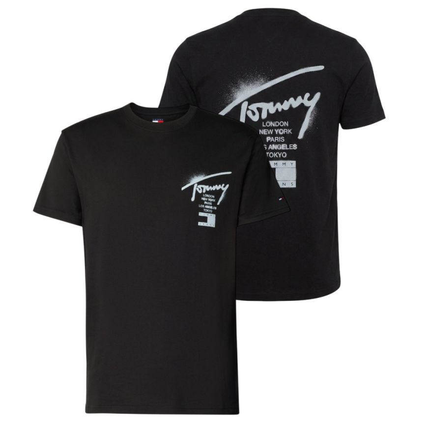 Tommy Jeans Regular City Sign T-shirt Zwart