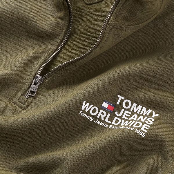 Tommy Jeans Regular Entry Graphic Half-Zip Sweater Donker Groen