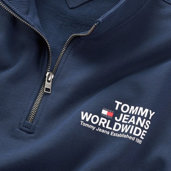 Tommy Jeans Regular Entry Graphic Half-Zip Sweater Navy