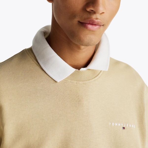 Tommy Jeans Regular Linear Sweater Beige