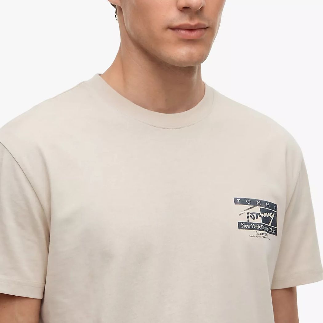 Tommy Jeans Regular Sign Flag T-shirt Beige