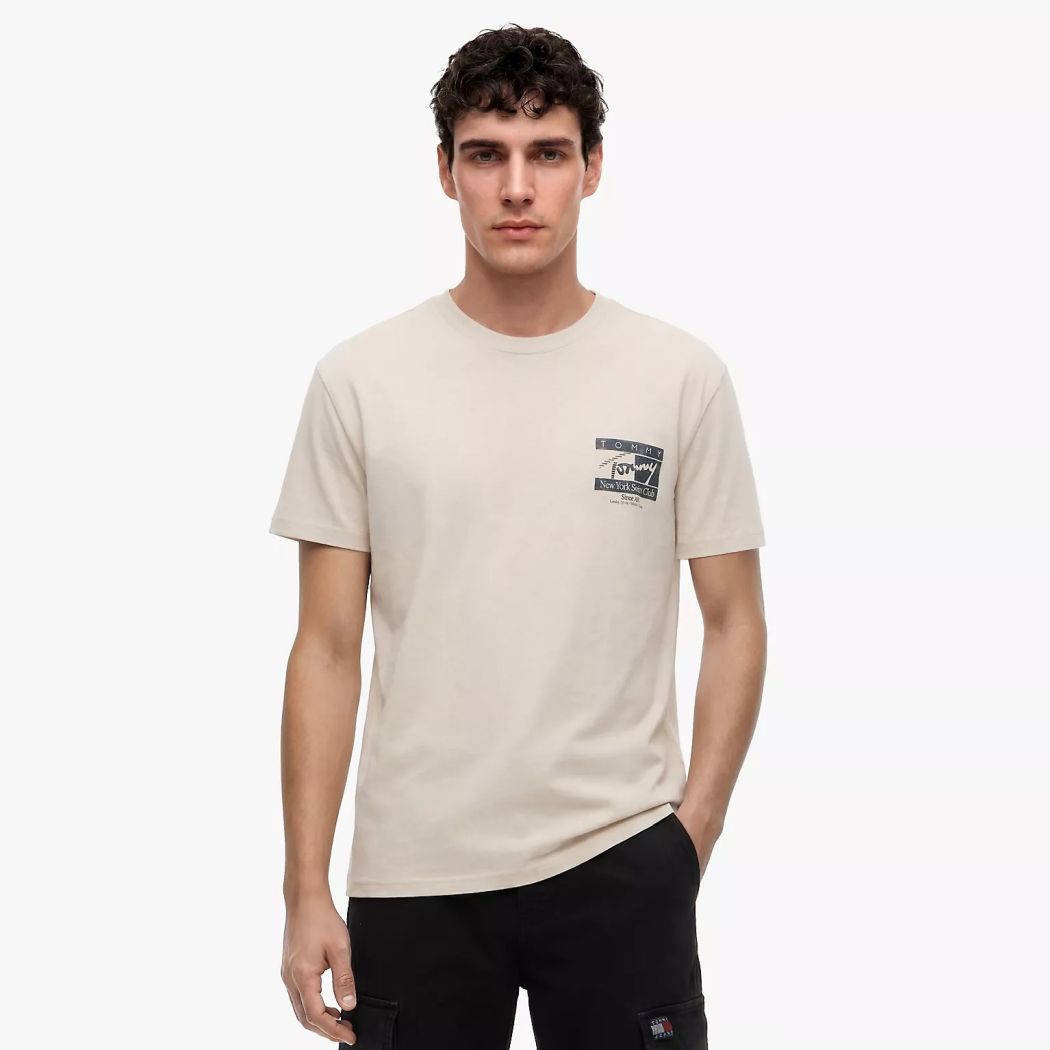 Tommy Jeans Regular Sign Flag T-shirt Beige