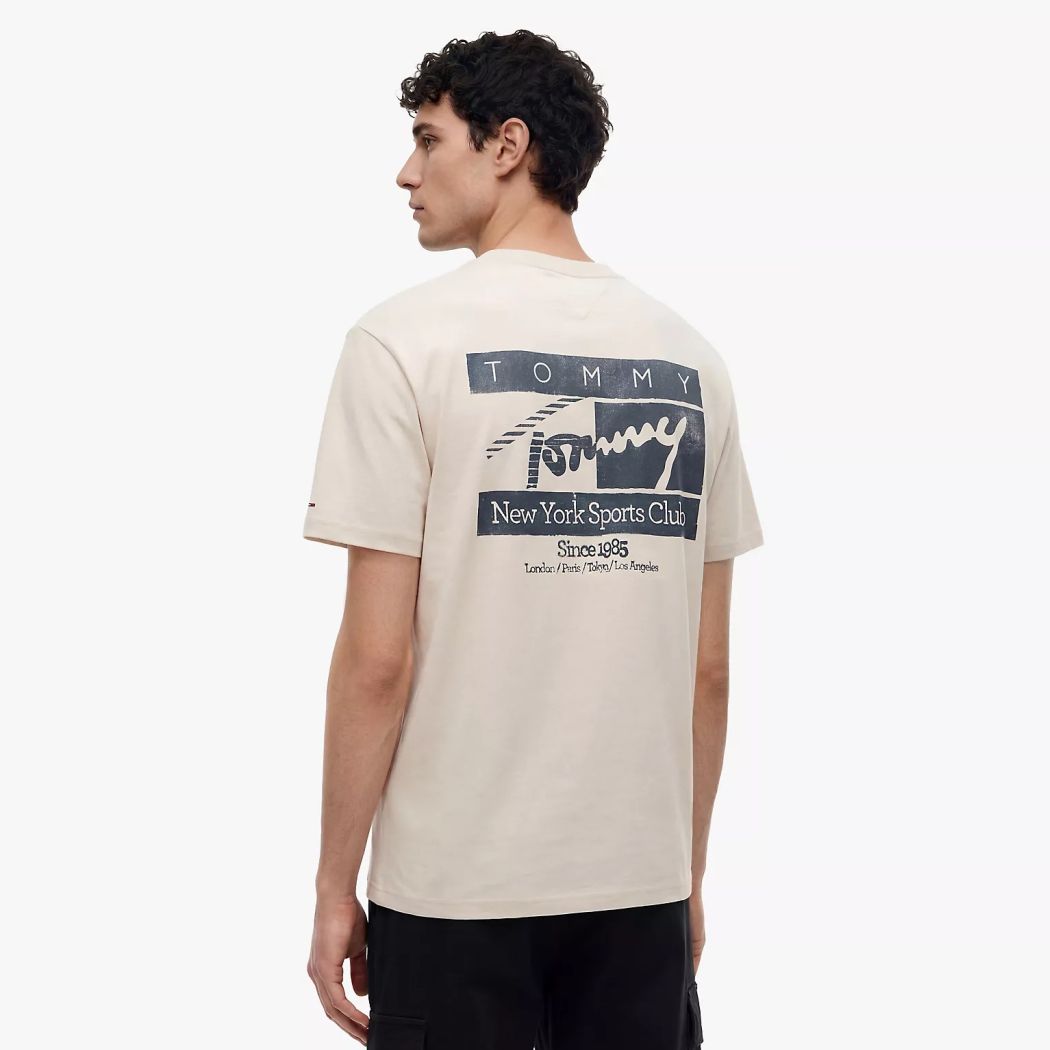 Tommy Jeans Regular Sign Flag T-shirt Beige