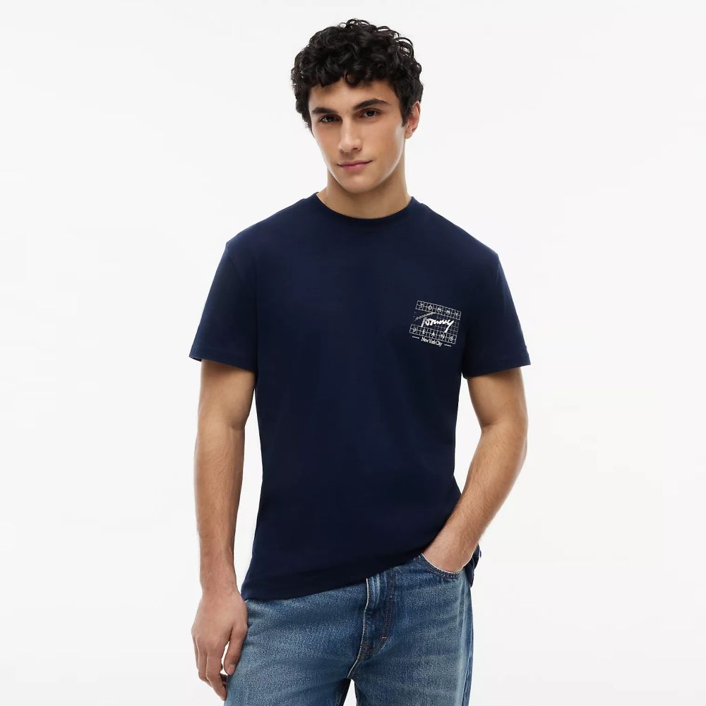 Tommy Jeans Regular Sign Flag T-shirt Navy
