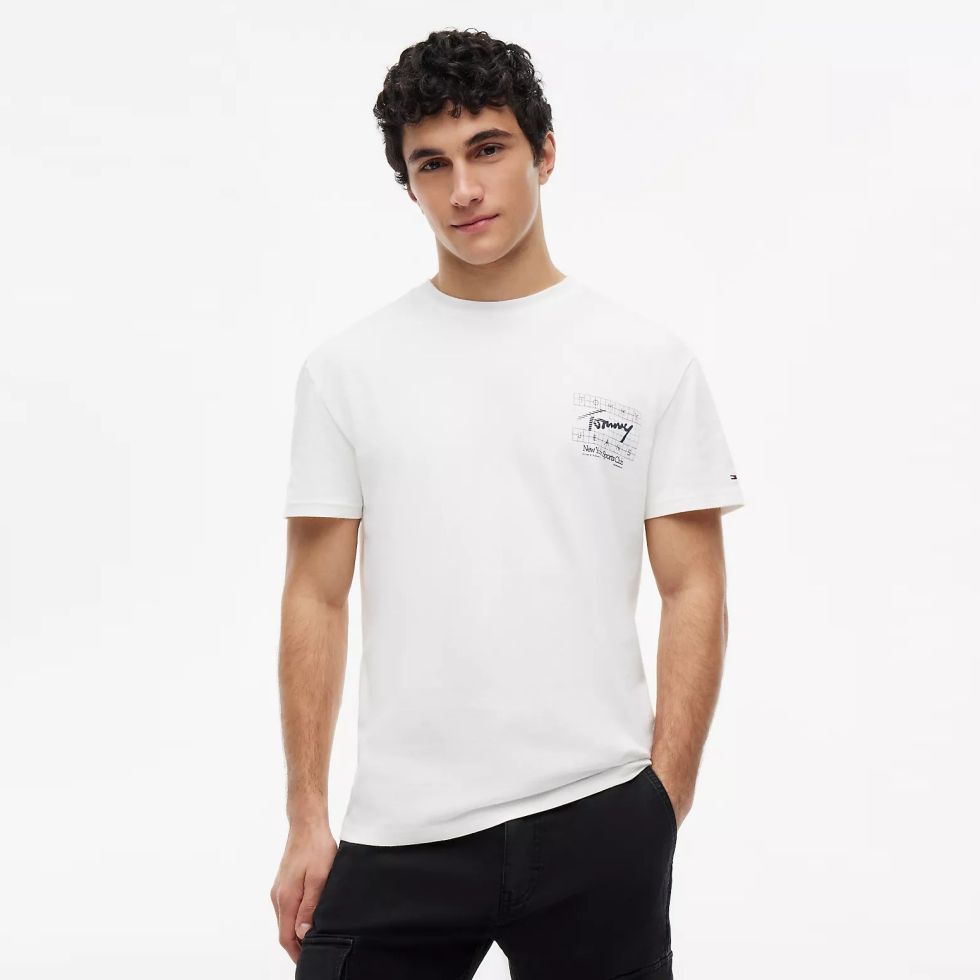 Tommy Jeans Regular Sign Flag T-shirt Wit