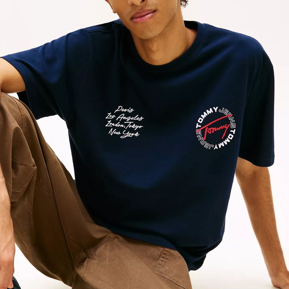 Tommy Jeans Relaxed Sign Circle T-shirt Navy