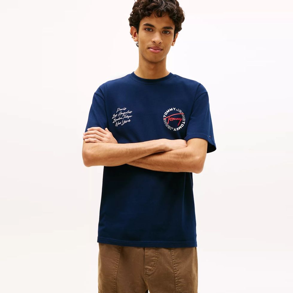 Tommy Jeans Relaxed Sign Circle T-shirt Navy