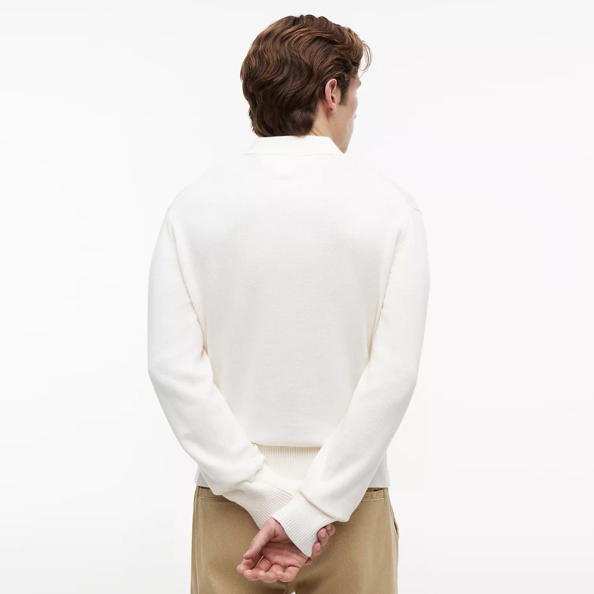 Tommy Jeans Slim Essential Polo Sweater Off White