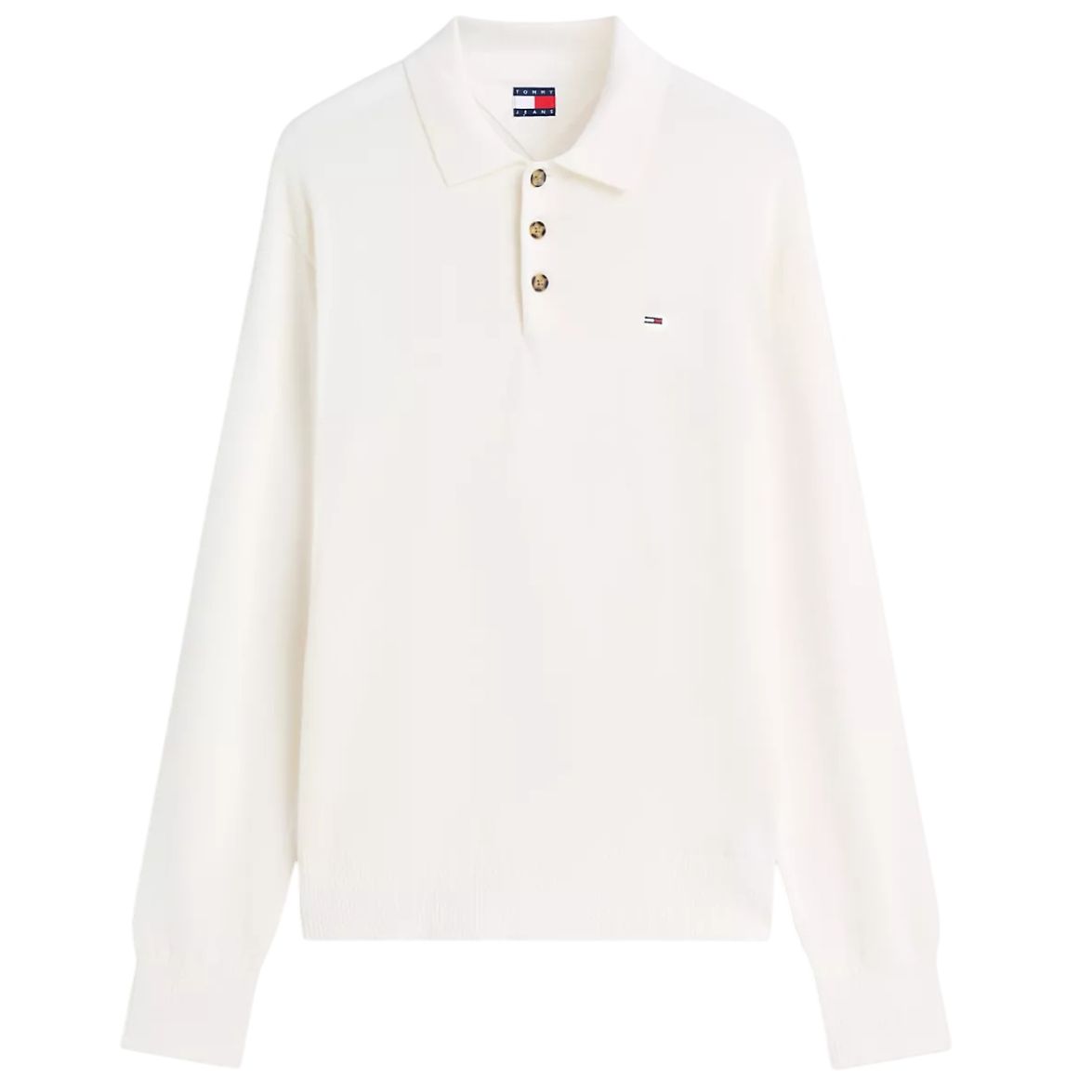 Tommy Jeans Slim Essential Polo Sweater Off White