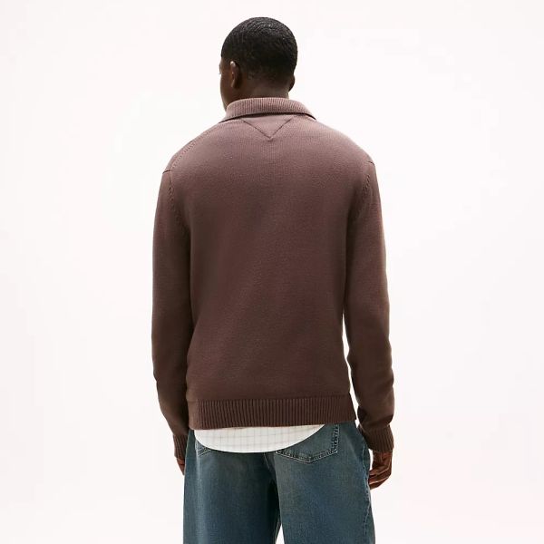 Tommy Jeans Slim Essential Polo Sweater Bruin
