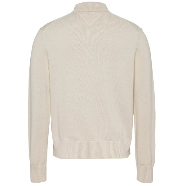 Tommy Jeans Slim Essential Polo Sweater Off White