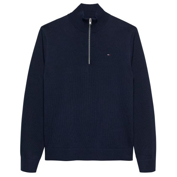 Tommy Jeans Slim Essential Quarter Zip Sweater Navy